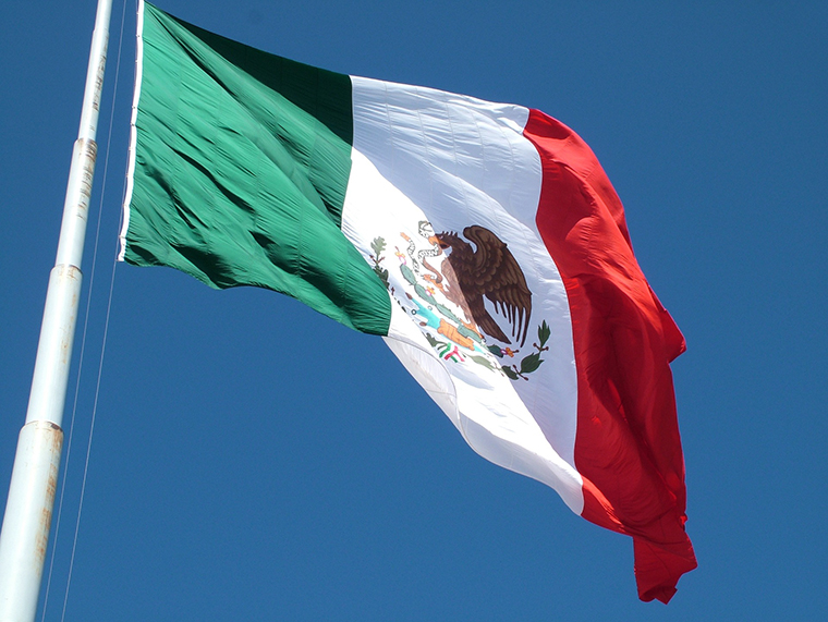 Mexican flag flying