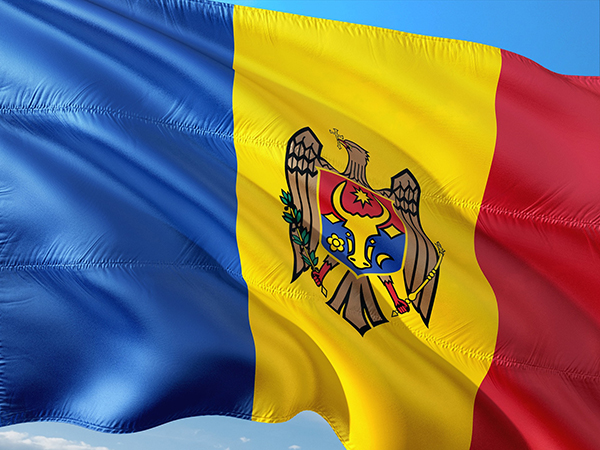 Moldova flag waving